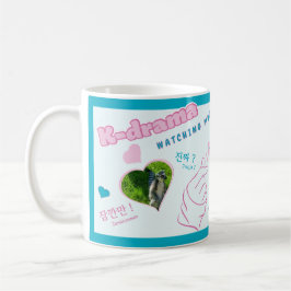 Caneca De Café Drama 3 Foto Collage tipografia coreana assistindo