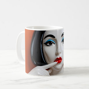 Caneca De Café Drama de Lábios Vermelhos
