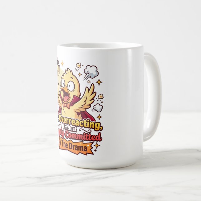 Caneca De Café Dramatic Duck Funny Coffee Mug (Frente Esquerda)