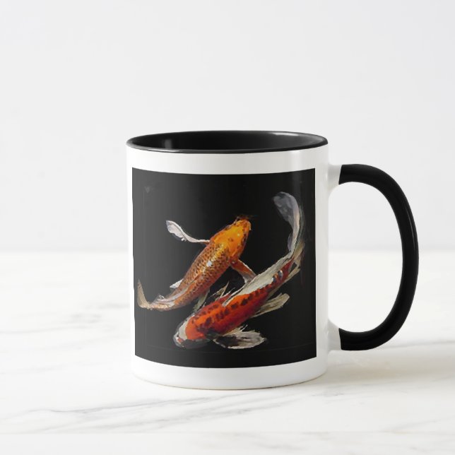 Caneca de café dramática dos pares de Koi (Direita)