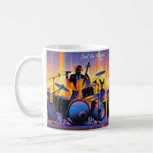 Caneca De Café Dramático de instrumentos musicais de Abstrato de