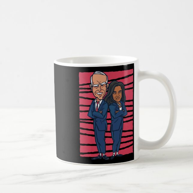 Caneca De Café Drawn Joe Biden &amp; Kamala Harris - Biden Harris (Direita)
