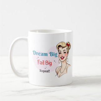 Caneca De Café Dream Big Demotivational Funny Retro Pinup