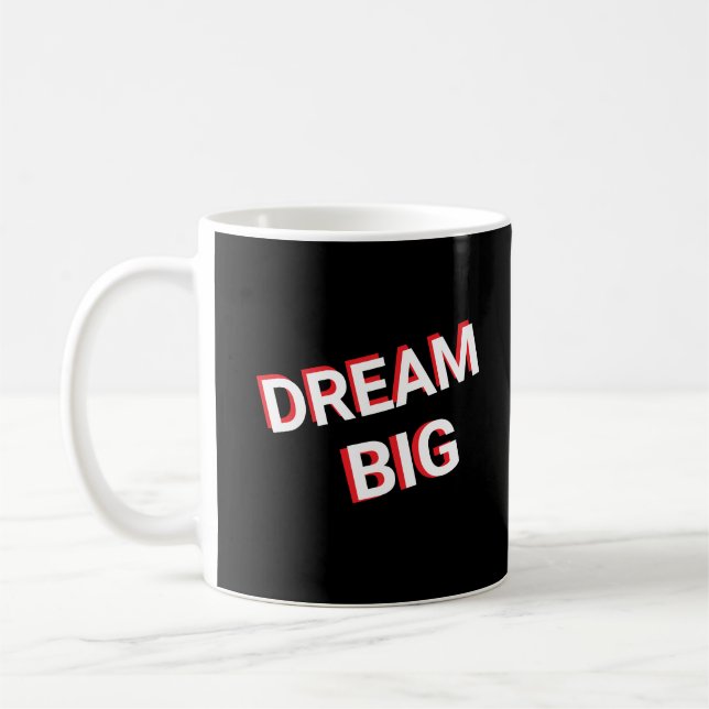 Caneca De Café Dream Big Design Elegant Coffee Mug (Esquerda)