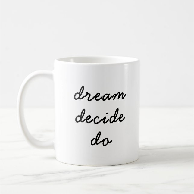 Caneca De Café Dream Plan Do Modern Minimalist Stylish Script (Esquerda)