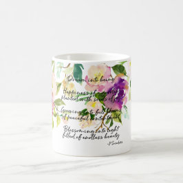 Caneca De Café Dream Poem Watercolor Floral