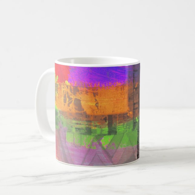 Caneca De Café "Dreaming in the Millions" abstract art coffee mug (Frente Esquerda)