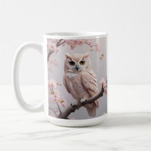 Caneca De Café Dreamy Pink Cherry Blossoms Owl