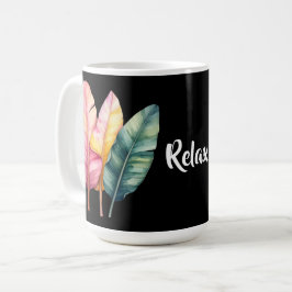 Caneca De Café Drei Bananen Blätter in Pastellfarben 