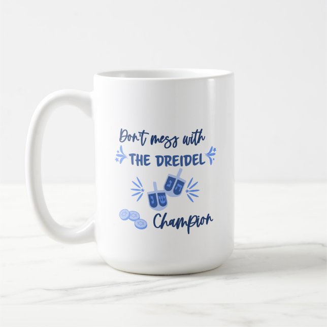 Caneca De Café Dreidel Champion Humor Hanukkah Mug (Esquerda)