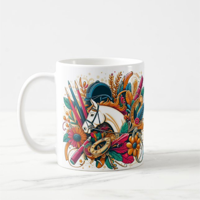 Caneca De Café Dressage Riding Rider Horse Mug (Esquerda)