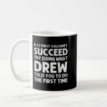 Caneca De Café DREW Gift Name Personalizado Birthday Funny Christ<br><div class="desc">DREW Gift Name Personalizado Birthday Engraçado Piada de Natal</div>