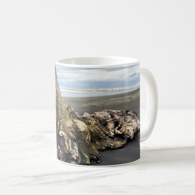 Caneca De Café Driftwood na praia de Benson, no Cabo Desapontado, (Frente Esquerda)