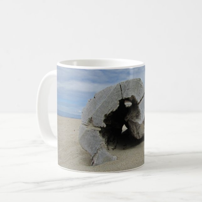 Caneca De Café Driftwood Photo West Coast Pacific Beach (Frente Esquerda)
