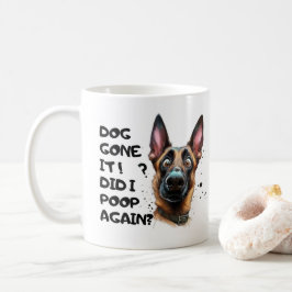 Caneca De Café Droga! Fiz Cocô de Novo? Cachorro Pastor Divertido