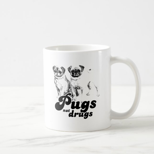 CANECA DE CAFÉ DROGAS 2 DOS PUGS NÃO (Direita)