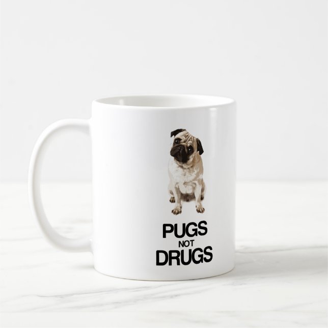 Caneca De Café Drogas dos Pugs não (Esquerda)