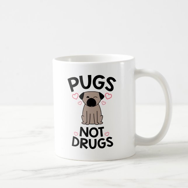 Caneca De Café Drogas dos Pugs não (Direita)