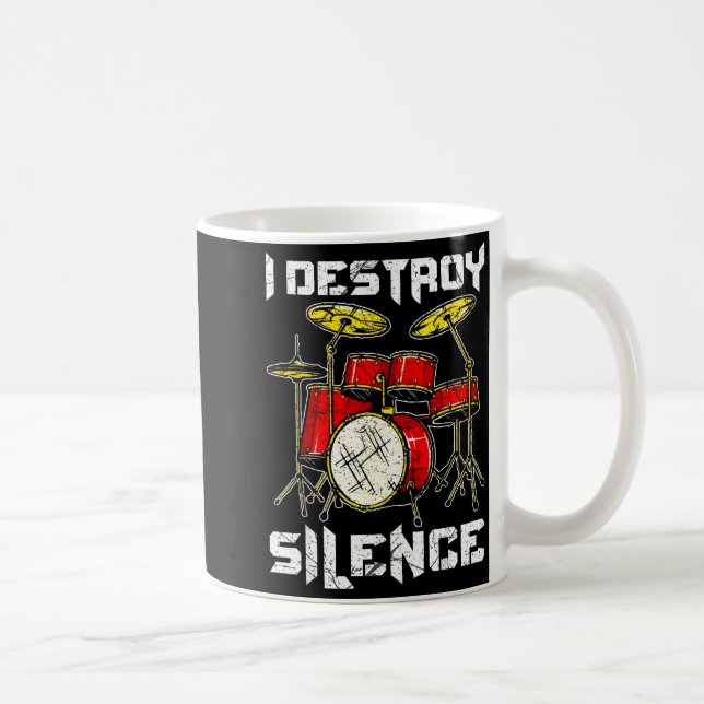 Caneca De Café Drum Percussionist Drummers I Destroy Silence Drum (Direita)