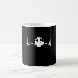 Caneca De Café Drummer Batendo Pulso de Heartbeat Presente Engra