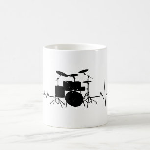Caneca De Café Drummer Gift Heartbeat Drums