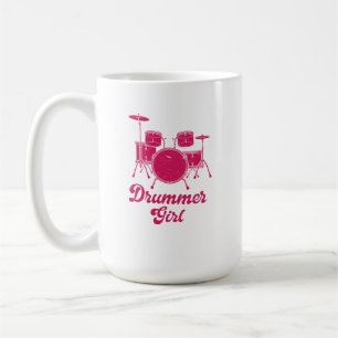 Caneca De Café Drummer Girl   Presente do tambor