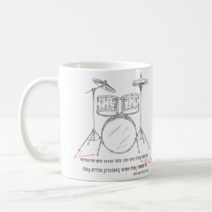 Caneca De Café Drummers nunca atrasados
