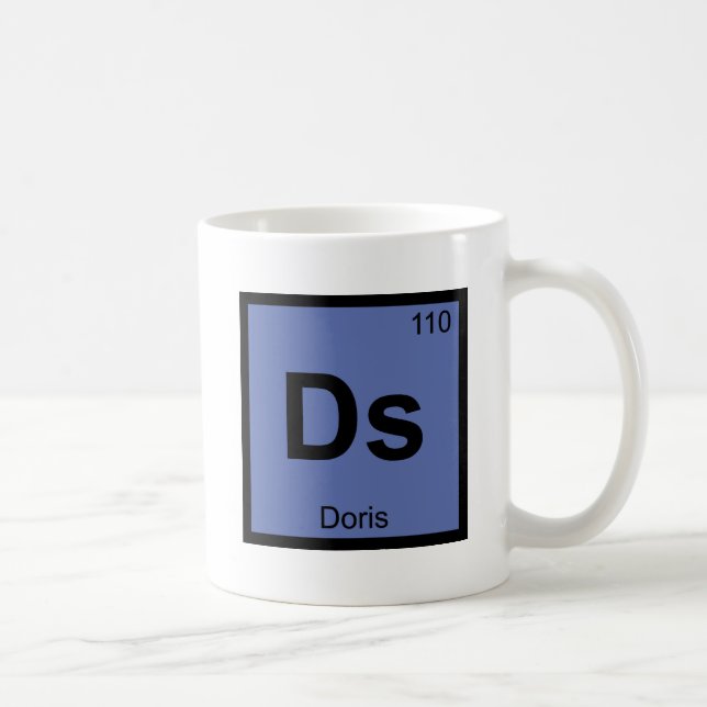 Caneca De Café Ds - Doris Química Grega Símbolo da Tabela Periódi (Direita)