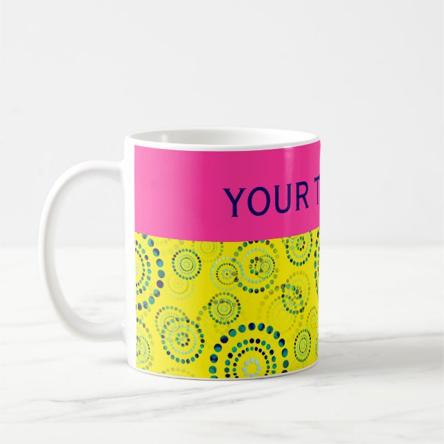 Caneca De Café Dts Circle Power Flowers II + seu backgr. & ideia (Esquerda)