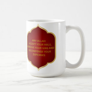 Caneca De Café Dua para um Hajji em árabe e inglês Maroon
