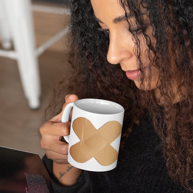 Caneca De Café Duas Bandaids (Criador carregado)