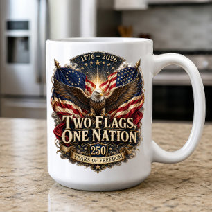 Caneca De Café Duas Bandeiras Uma Nação América 250