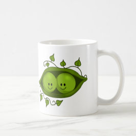 Caneca De Café Duas Ervilhas Fofas Em Uma Vagem