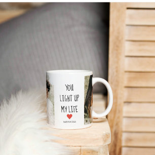 Caneca De Café Duas Fotografias   Feliz Dia dos Namorados   Citaç