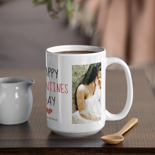 Caneca De Café Duas Fotografias | Feliz Dia dos Namorados | Prese (Criador carregado)