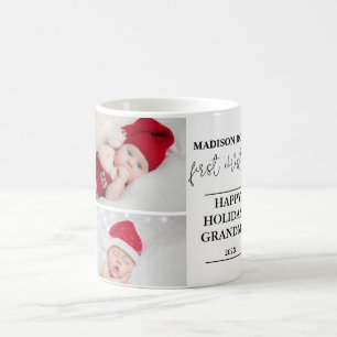 Caneca De Café Duas Fotografias Primeira Vovó de Natal Mug