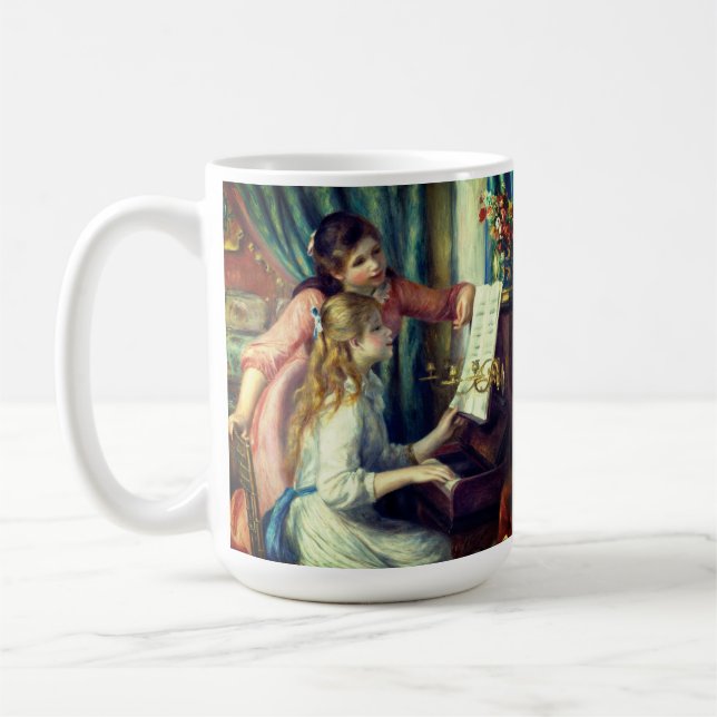 Caneca De Café Duas Jovens Meninas no Piano por Renoir: (Esquerda)