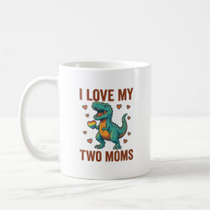 Caneca De Café Duas Mães Orgulho Camisa Vector T Design de Dinoss