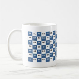 Caneca De Café Duas Palavras de Letra Azul e Branco Intrl. versão
