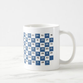 Caneca De Café Duas Palavras de Letra Azul e Branco Intrl. versão