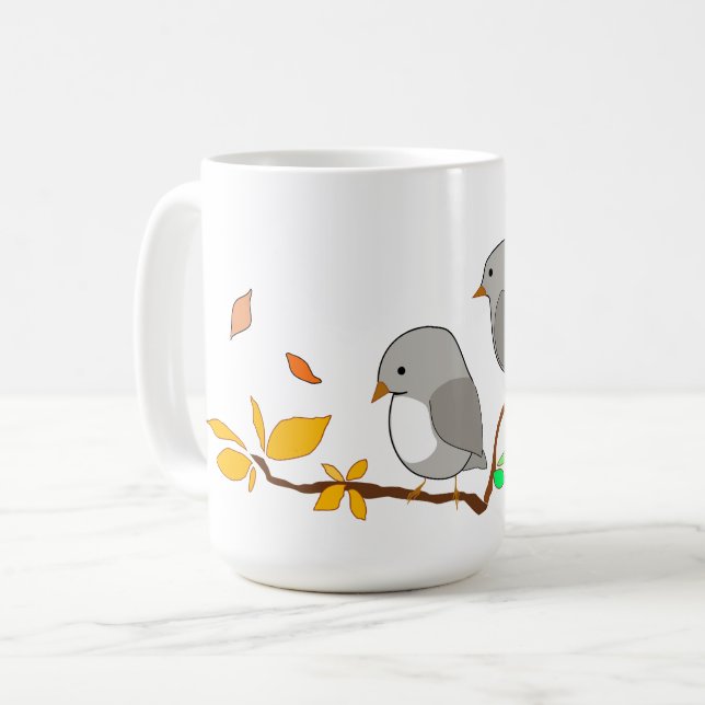 Caneca De Café Duas Pequenas Aves (Frente Esquerda)