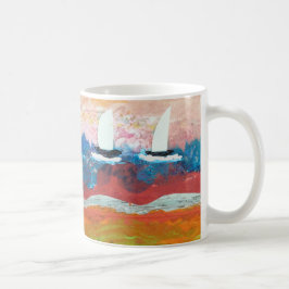 Caneca De Café Duas Pequenas Barcos à vela
