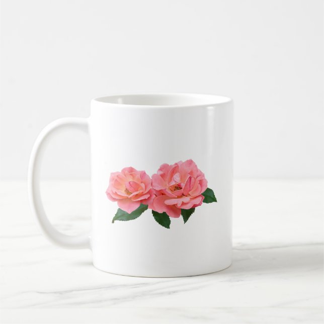 Caneca De Café Duas Rosas Rosa Delicadas (Esquerda)