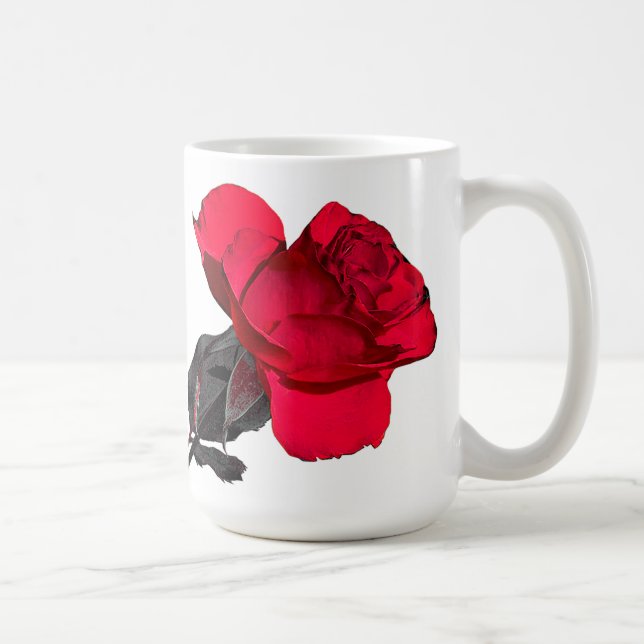 Caneca De Café Duas Rosas vermelhas tocam no meio (Direita)