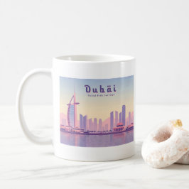 Caneca De Café Dubai UAE Burj Khalifa Pastel Design Viagem