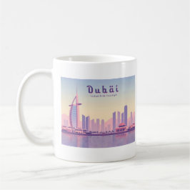 Caneca De Café Dubai UAE Burj Khalifa Pastel Design Viagem