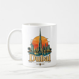 Caneca De Café Dubai UAE Viagem Arte Marco Antigo