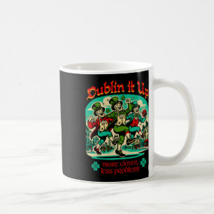 Caneca De Café Dublin It Up - Duendes Irlandeses Dançando