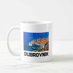 Caneca De Café Dubrovnik Croácia Watercolor Oil Paint