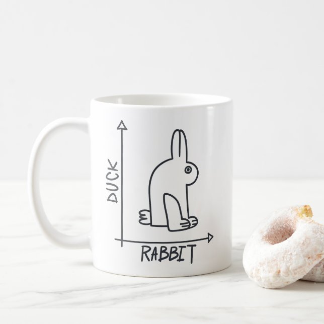 Caneca De Café duck and rabbit (Com Donut)